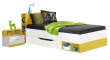 Dětská postel Moli 90x200cm - bílý lux/žlutá