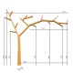 Police ve tvaru stromu z masivu COS 17 pravá - rozměry