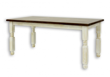 Jídelní selský rustikální stůl z masivního dřeva 90x160cm MES 01 A s hladkou deskou - K03+K15