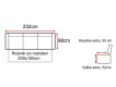 Trojmístná rozkládací pohovka s úložným prostorem Dugi - rozměry