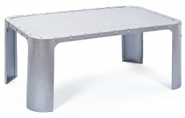 Unikátní kovový konferenční stolek Unico - stříbrná
