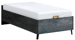 Studentská postel 100x200cm s úložným prostorem Nebula - černá/šedá