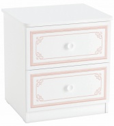 Noční stolek Betty - bílá/růžová