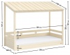 Domečková postel s dřevěnou střechou Fairy - rozměry