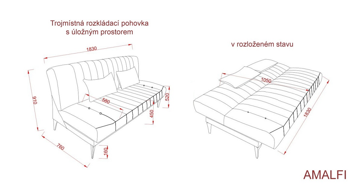 Trojmístná rozkládací pohovka s úložným prostorem amalfi - modrá.

 

Kostra pohovky je vyrobena z vysoce kvalitního lamina a kovu, zatímco polstrování je tvořeno z 50% bonellovými pružinami a 50% pěnou hustoty 18.

 

Rozměry trojmístné rozkládací pohovky s úložným prostorem Amalfi jsou 183x91x76cm (š, v, h).

 

Další sedací pohovky a soupravy od stejného výrobce naleznete níže v souvisejících produktech.


Barva na fotografii se může lehce lišit oproti reálnému výrobku. Příčinou může být zobrazování barev monitoru či různé nasvícení výrobků při focení.