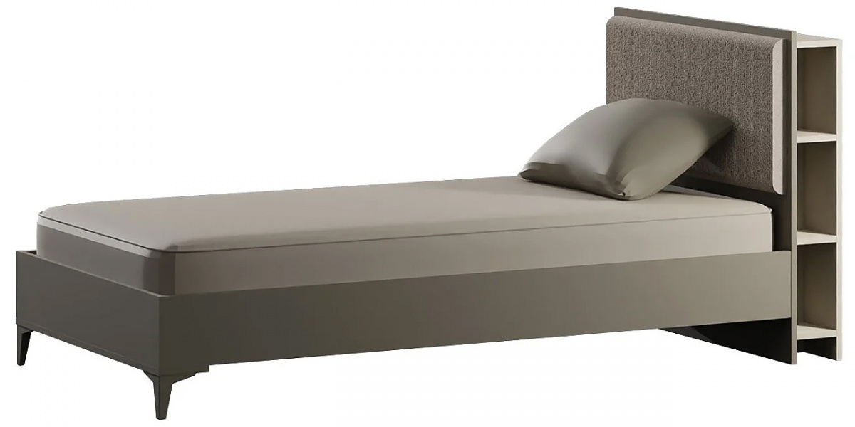 Studentská postel 100x200cm renda - šedá/hnědá/béžová